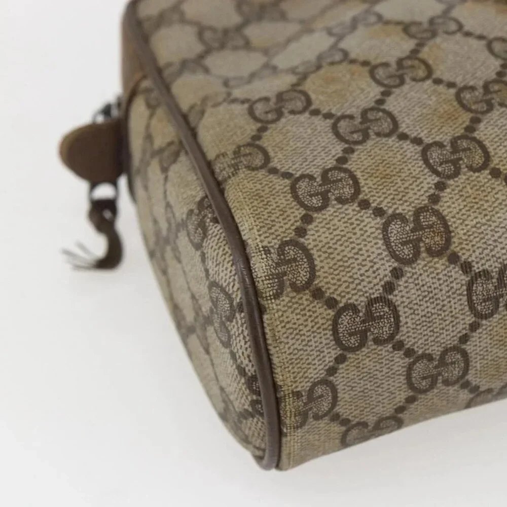 GUCCI GG Supreme Web Sherry Line Clutch Bag PVC Beige Gold 89 01 012 Auth 158514 - Picture 9 of 16